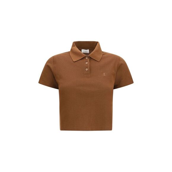 Saint Laurent Tops - Saint Laurent Brown Cotton Polo Women's Shirt